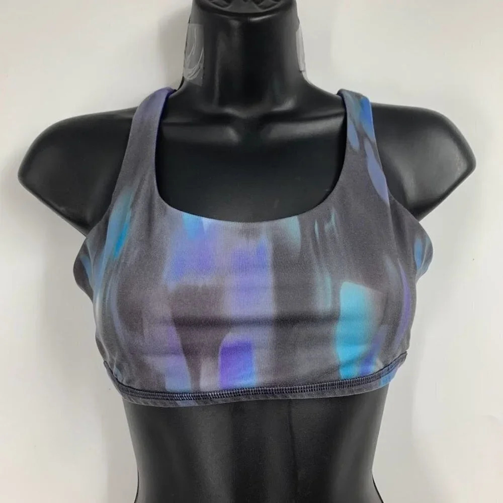 Ivivva Lululemon Girls Water Color ‎ Reversible Cross Strap Sports Bra Size 8